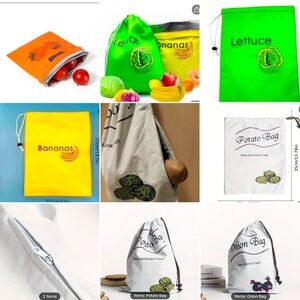 *NEW* FIVE pieces Reusable Vegetable &Fruit Storage Bags Set